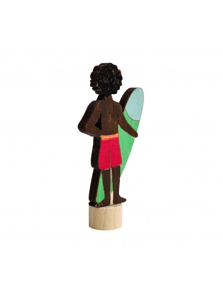 Jongen met surfplank steker