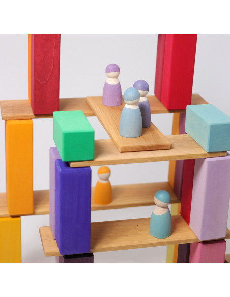 Grimms Houten regenboog vriendjes pastel