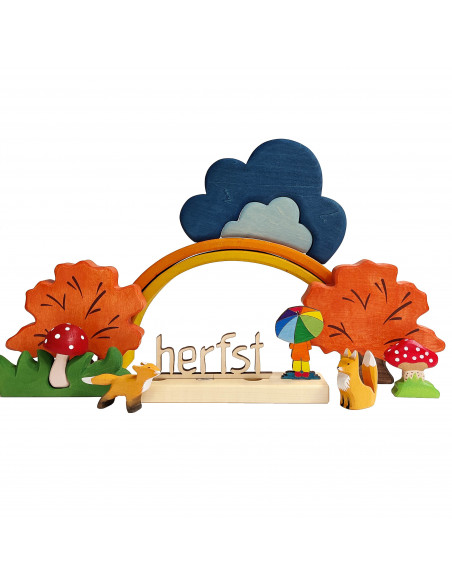 Houten paddenstoel in het gras van Bumbu Toys | Houtspel