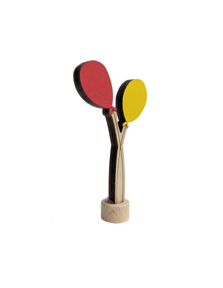 Ballon steker geel/rood