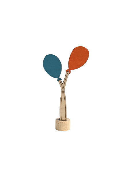 Ballon steker aqua/oranje