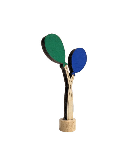 Ballon steker groen/blauw