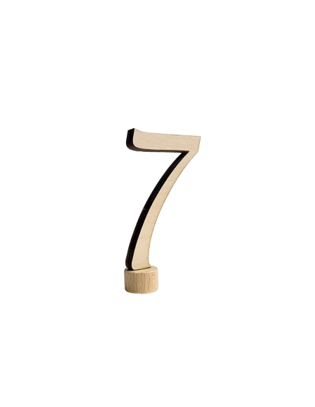 Cijfer 7 naturel steker