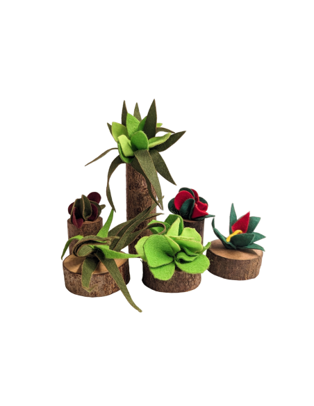 Houtblok plantenset
