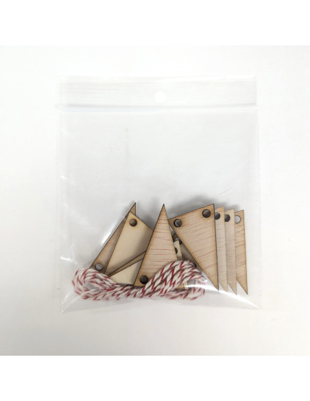 Miniatuur diy houten vlaggenlijn