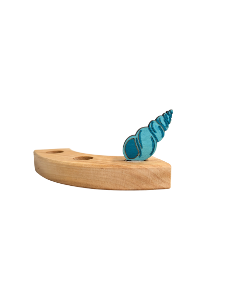 Schelp blauw steker