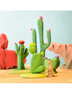 Houten cactus set 2