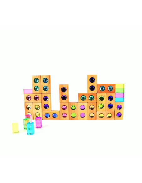 Glinsterblokken set gemengd pastel