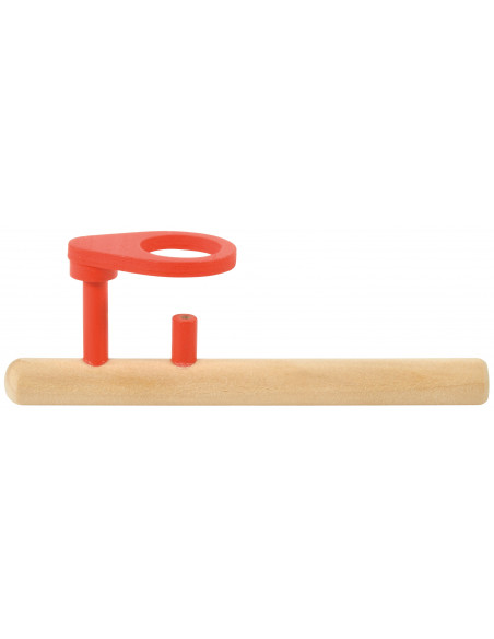 Houten blaaspijp met balletjes