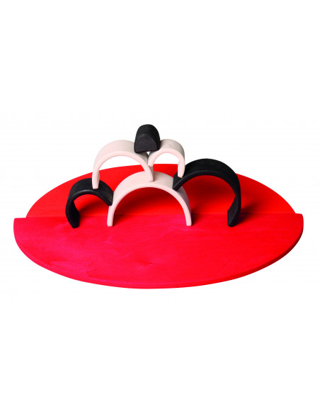 Houten regenboog zwart/wit mini