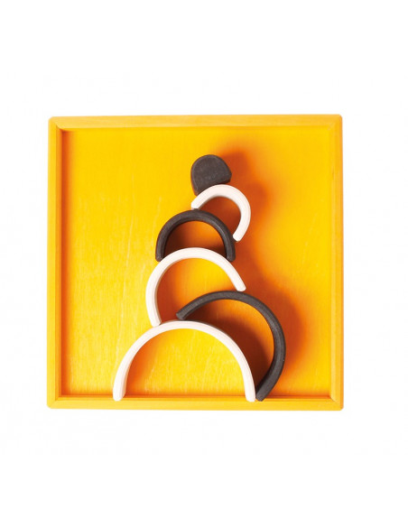 Houten regenboog zwart/wit mini