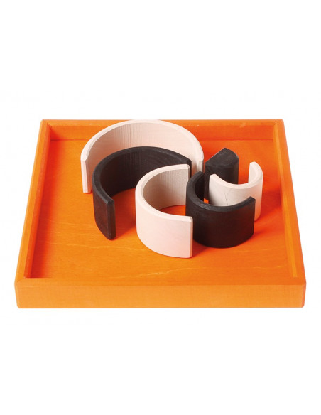 Houten regenboog zwart/wit mini