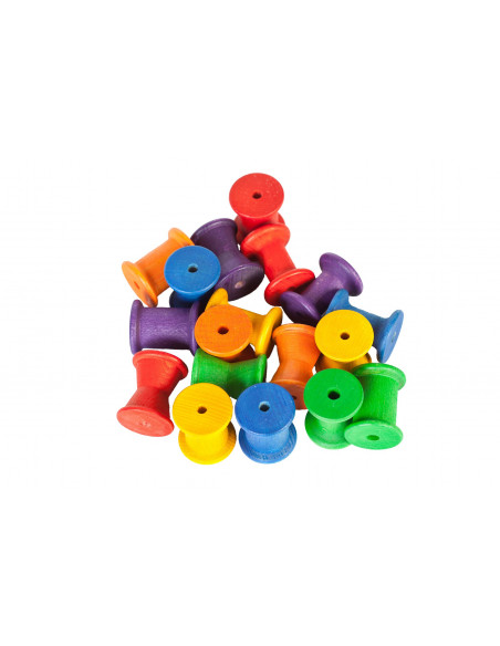 Houten spoelen gekleurd