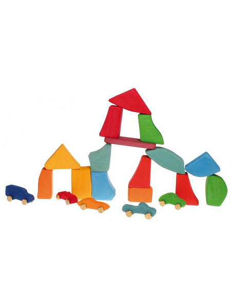 Houten blokken gekleurd