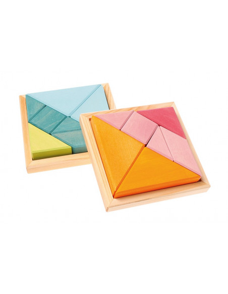 Tangram legpuzzel roze
