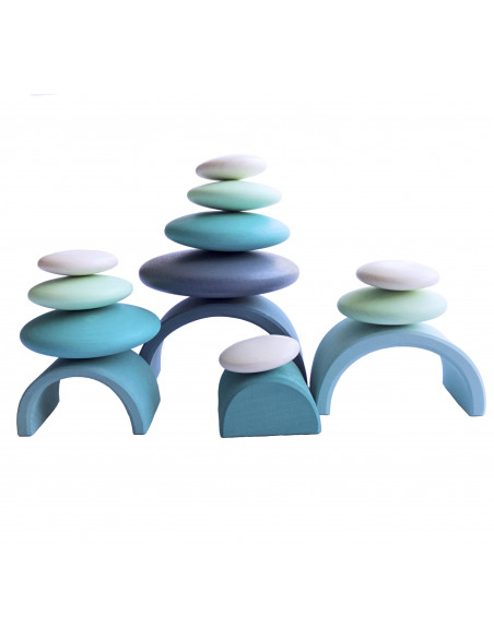 Houten stenen blauw