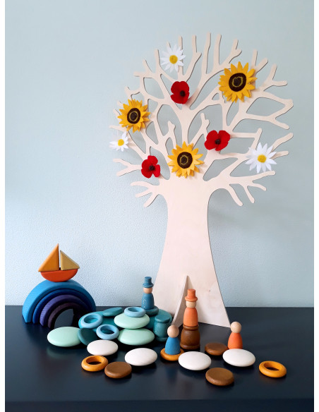 Houten stenen blauw