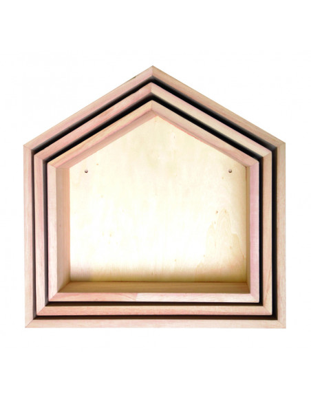 Wandplank huisjes