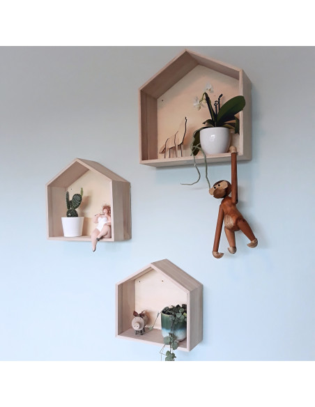 Wandplank huisjes