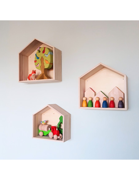 Wandplank huisjes