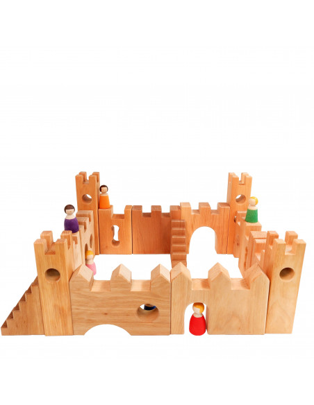 Houten kasteel blokken met uitbreiding