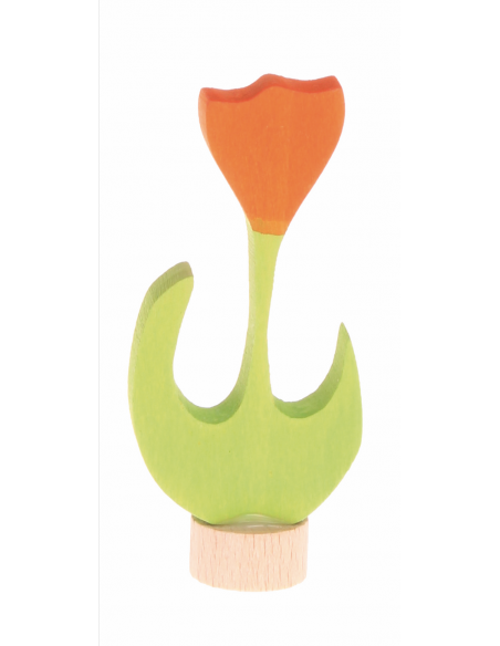 Oranje tulp steker voor verjaardagsring