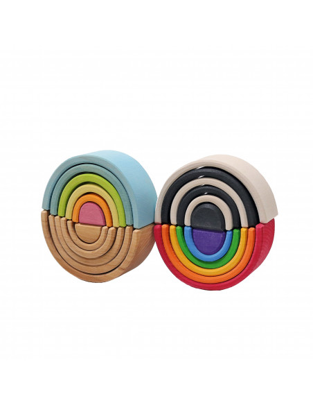 Kleine houten regenboog naturel