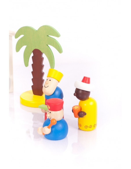 Houten kerststal compleet