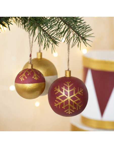 Houten kerstbal klein