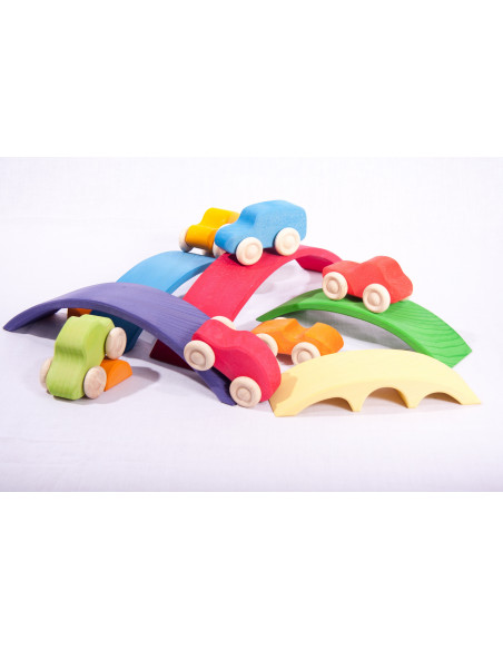 Set houten auto's
