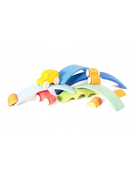 Set houten auto's