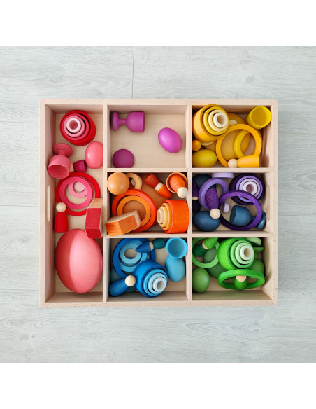 Houten stenen regenboog