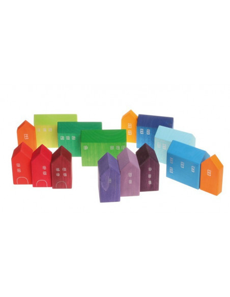 Houten blokken huisje - Grimms