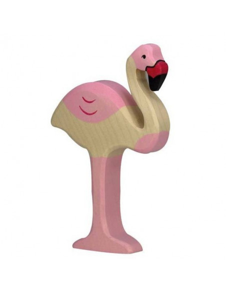 Houten flamingo