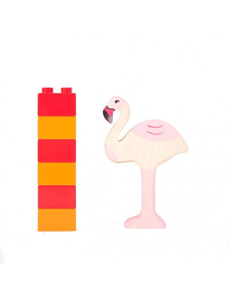 Houten flamingo