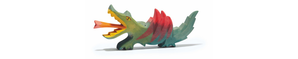 Houten dino's en draken