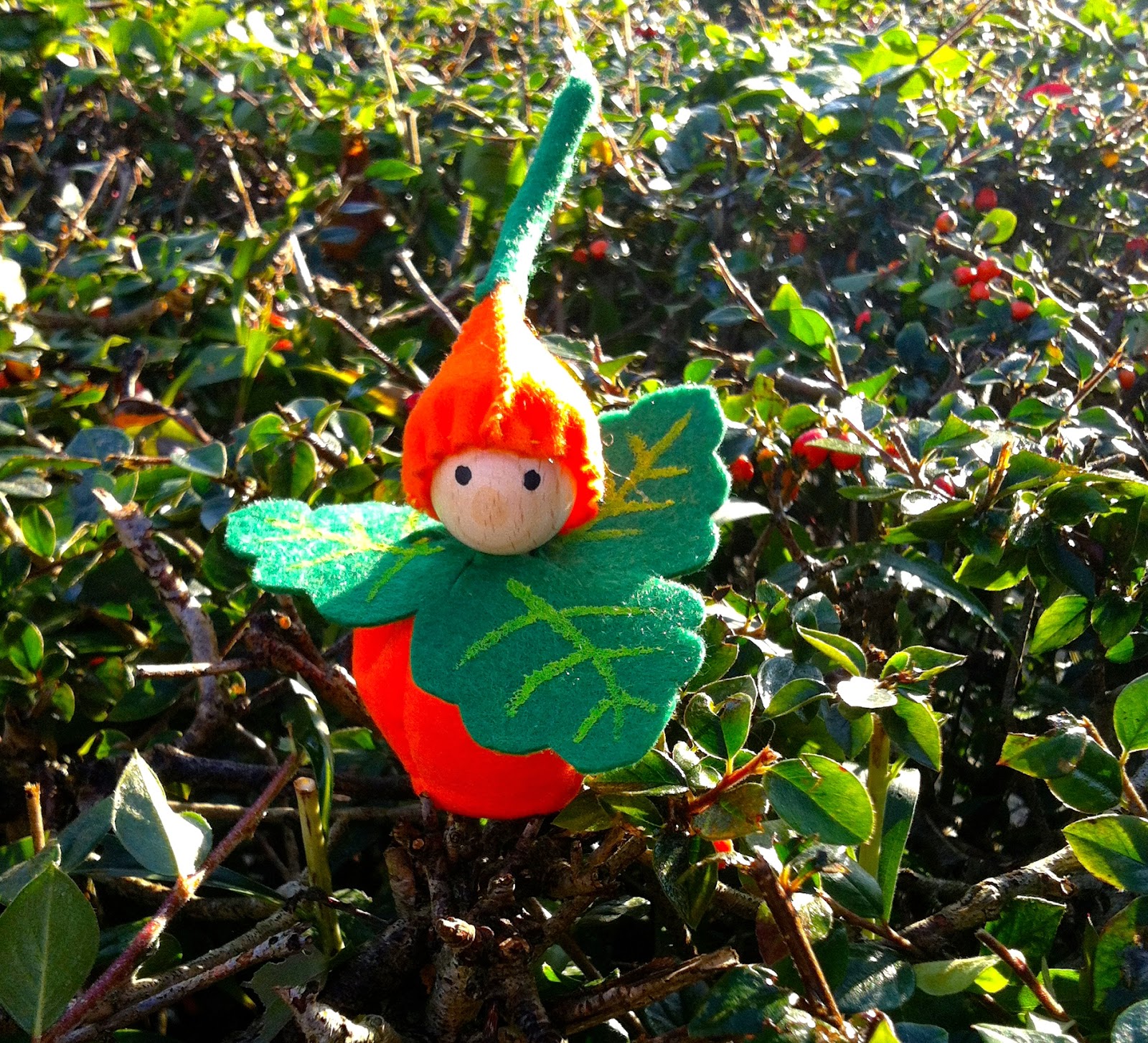 pompoen peg doll