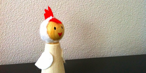 Peg doll kip knutselen