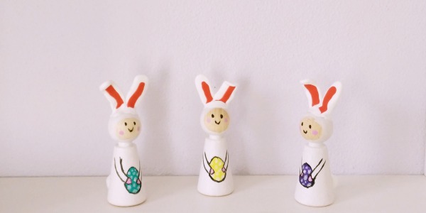 Paashaas peg dolls knutselen