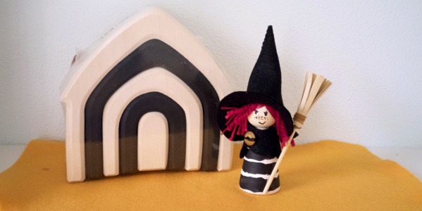 Knutsel een peg doll heksje