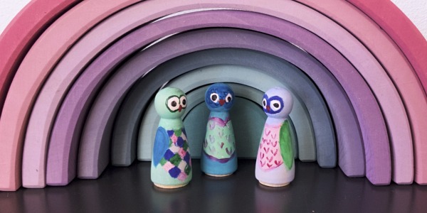 Uilen peg dolls knutselen