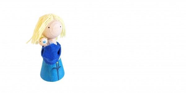 Knutsel een draagdoek moeder peg doll