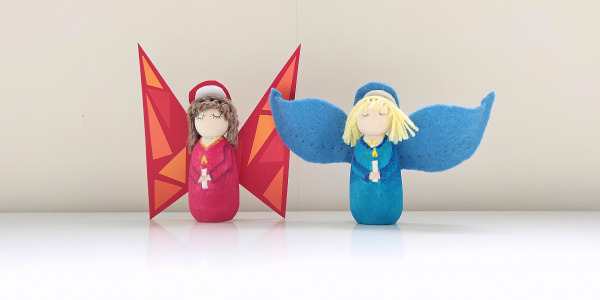 Knutsel peg doll kerstengeltjes